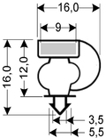 Uszczelka PCV wciskana z magnesem JPC-139